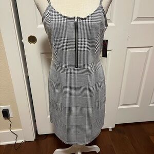 No Boundaries Black and White Sheath Midi Dress